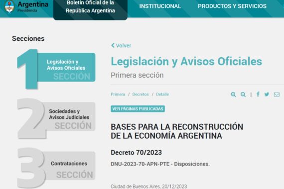 Decreto de Necesidad y Urgencia Cámara de Comercio, Industria y Servicios de La Plata
