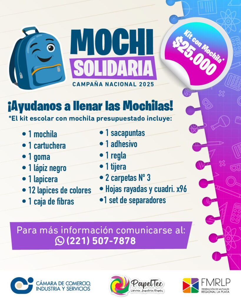 Mochi Solidaria 2025 Cámara de Comercio, Industria y Servicios de La Plata